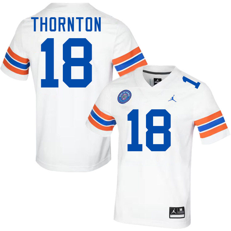 #18 Bryce Thornton Gators Jersey,Florida Gators College Football Jerseys Stitched-Throwback White #18 Bryce Thornton Gators Jersey,Florida Gators College Football Jerseys Stitched-Throwback White